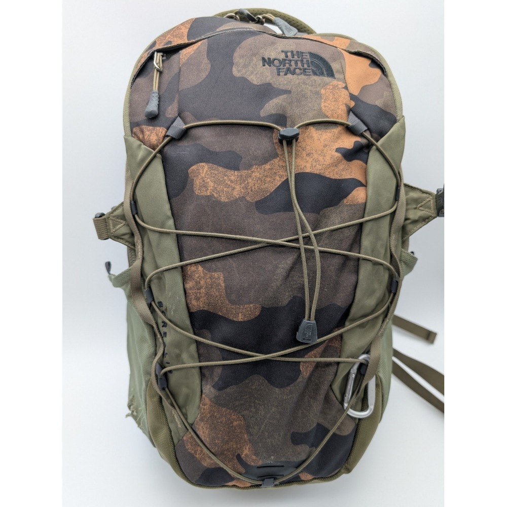 The North Face Borealis Backpack Camo Olive Green Bungee Cord Gorpcore Bag